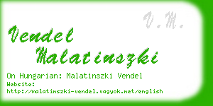 vendel malatinszki business card